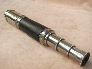 Mid 19th century leather clad marine telescope by Carpenter & Westley